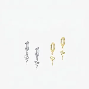 Créoles Serpent En Argent Sterling 925 Boucles D'oreilles Animalières Minimalistes Pour Femmes Bijoux Élégants