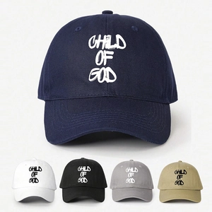 Child Of God Letter Print Baseball Cap Adjustable Curved Brim Polyester Outdoor Casual Unisex Sun Hat