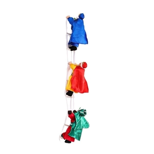Three Kings Christmas figurines climbing white ladder for festive holiday wall decoration