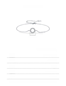 Vue détaillée du bracelet en argent 925 avec pendentif cercle évidé de 8mm