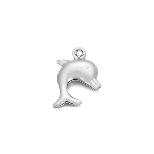 Polished silver stainless steel hollow dolphin pendant charm for DIY jewelry design
