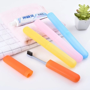 Portable Travel Toothbrush Case Holder Plastic Wheat Straw Dustproof Breathable Cup Colorful Storage Cylinder