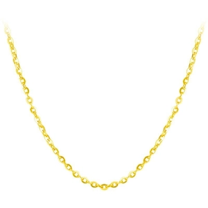 Minimalist golden stainless steel O-chain necklace with polished metallic finish
