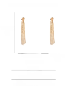Size chart for knot tassel earrings showing 10cm length and 1.2cm width dimensions