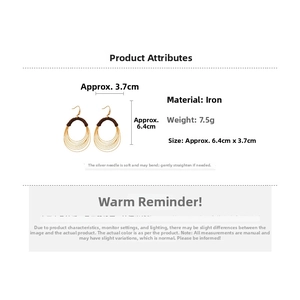 Detailed size chart and specs for oversized multi-layer gold wire fabric hoop earrings