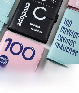 Detailed view of PU leather budget binders for the 100 envelope savings challenge