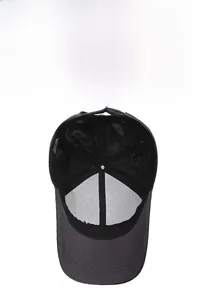 Detail view of cotton baseball cap interior featuring breathable mesh and quality stitching