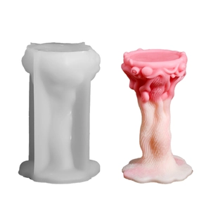 Molde de silicona para portavelas de balanza DIY con acabado de resina marmoleada