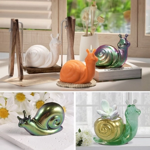Snail shaped scented candle and resin silicone molds for DIY succulent flower pots
