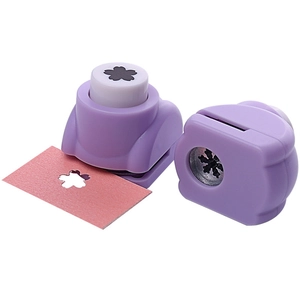 Purple mini paper puncher for DIY scrapbooking with cherry blossom shape cutter