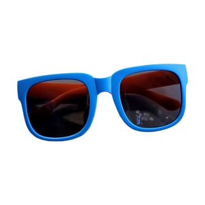 Lunettes de soleil bleues rectangulaires pour enfants avec verres gris foncé anti-UV