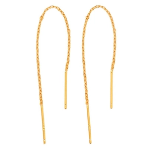 Orecchini minimalisti a catena lunga in argento sterling S925 finitura dorata