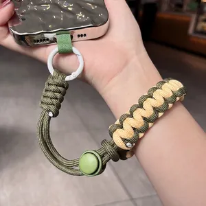 Braided Phone Wrist Lanyard Adjustable Paracord Strap With Tether Tab Anti-Lost Hand Rope For Outdoor Sports Fashion