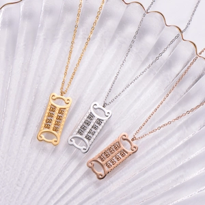 Minimalist abacus pendant necklace in gold, silver, and rose gold stainless steel
