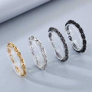 Collana E Bracciale A Catena Bizantina Da Uomo In Acciaio Inossidabile Gioielli Stile Punk Imperatore