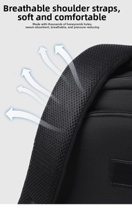 Detail of breathable honeycomb mesh shoulder straps with soft cushioning for comfort