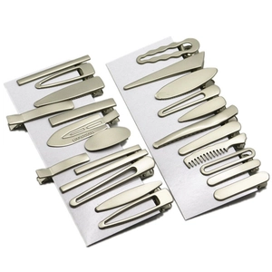 Lot de barrettes à cheveux Y2K en métal doré champagne pour coiffure et frange de style