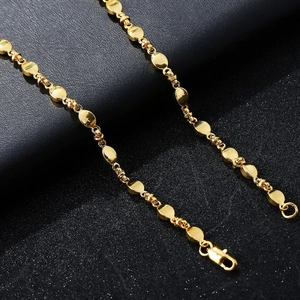 Minimalist 18K gold plated flat oval link chain necklace with lobster clasp