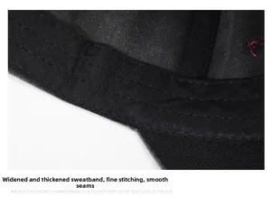 Détail macro du bandeau de transpiration épais et des coutures renforcées sur la casquette