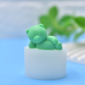 3D Silikonform schlafender Bär für DIY Seifen, Kerzen und Backen von Mousse-Kuchen