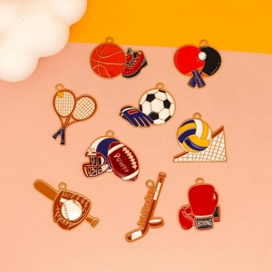 Ciondoli A Tema Palla Sportiva In Lega Smaltata Per Creazione Di Gioielli Fai Da Te Basketball Calcio Tennis Rugby Stile Cartone Animato