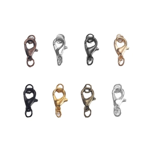 DIY jewelry making kit featuring lobster clasps and jump rings in eight assorted metal finishes