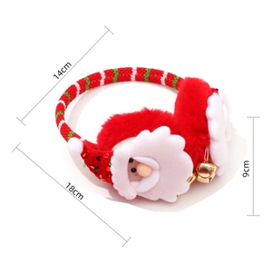 Detailed view of Christmas earmuffs showing 18cm width and 14cm height measurements