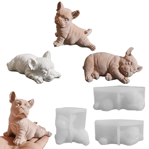 Moule En Silicone Forme Bouledogue Français DIY Bougies Réaliste Animal Résine Plâtre Savon Artisanat Nouveauté Décoration Maison