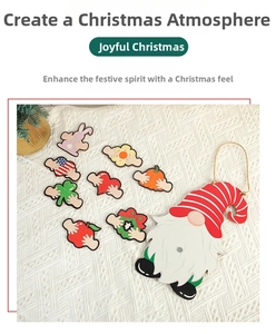 Christmas gnome hanging ornament with eight interchangeable holiday themed icons