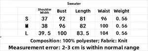 Size chart showing S to L measurements for the sleeveless tweed sequin mini dress