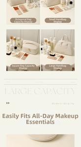 Detailed grid view of four waterproof makeup bags in various sizes for travel storage