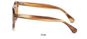 Vue latérale de lunettes de soleil rondes rétro ambre avec charnière en métal de qualité
