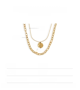 Size chart for double-layer necklace with 21mm bee pendant and 40mm chain width
