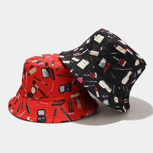 Chapeau Bob En Coton Pour Femmes Imprimé Cosmétique Double Face Protection Solaire Été Plage Mode Décontractée
