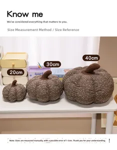 Detail of floral pumpkin pillows in 20cm, 30cm, and 40cm sizes for home decor