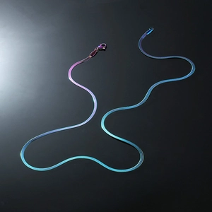 Rainbow gradient titanium steel snake chain necklace with sleek metallic finish