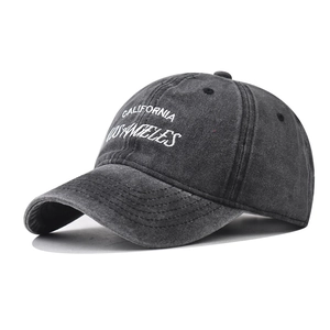 Vintage Baseball Cap Washed Cotton Los Angeles California Embroidery Distressed Peaked Hat Adjustable Outdoor Casual Streetwear Unisex