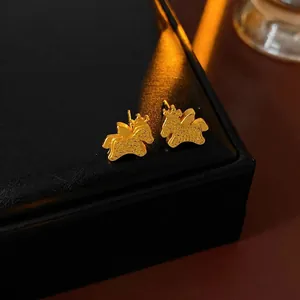 Lucky Horse Coin Necklace And Earrings Real Gold Plated Copper With Silver Earring Post Retro Chinese Style Jewelry For Women
