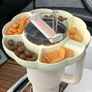 Detailed five-compartment silicone snack bowl accessory for 40oz tumbler cups