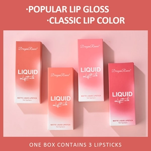 Set di 3 rossetti liquidi opachi effetto velluto con confezione sfumata
