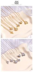 Detailed tile display of various heart-shaped pendants in gold and silver finishes