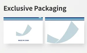 Dettaglio delle buste di imballaggio bianche con cerniera e logo di produzione cinese
