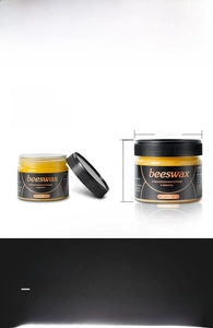 Detailed view of 80g natural beeswax jar with dimensions 62mm diameter and 54mm height