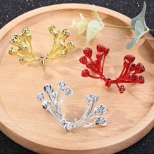Metallic Artificial Berry Cluster Christmas Wreath Decoration Plastic Spray Branch Festive DIY Holiday Home Accessory