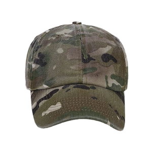 Classic jungle camouflage baseball cap with curved brim for outdoor sports and sun protection