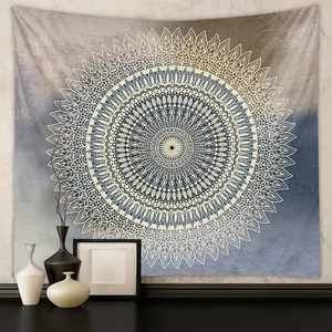 Wall Tapestry Bohemian Mandala Pattern Polyester Fabric Ethnic Style Home Decoration For Living Space Lounge Hanging