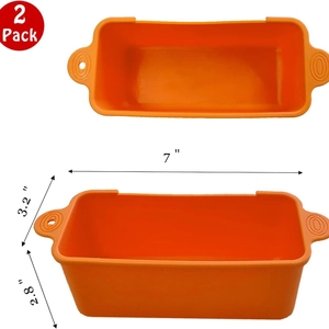 2-Pack orange silicone drip pan liners for Blackstone grill trays, 7x3.2x2.8 inches