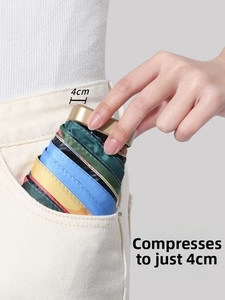 Slim 4cm colorful striped folding umbrella fits easily into a trouser pocket