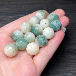 Engraved Floating Flower Bodhi seeds with Sanskrit carvings for DIY jewelry crafting