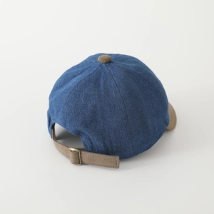 Kids denim baseball cap with polar bear embroidery and adjustable back metal buckle